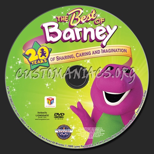 The Best of Barney dvd label