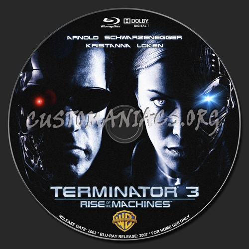 Terminator 3 - Rise of the Machines blu-ray label