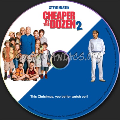 Cheaper By The Dozen 2 dvd label