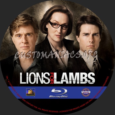 Lions For Lambs blu-ray label