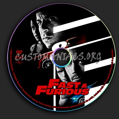 Fast And Furious 2009 dvd label