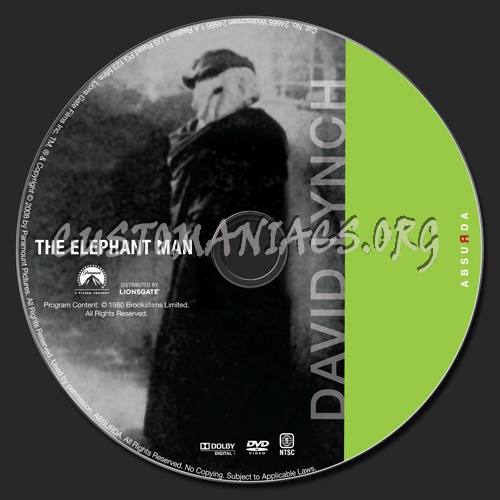 The Elephant Man dvd label