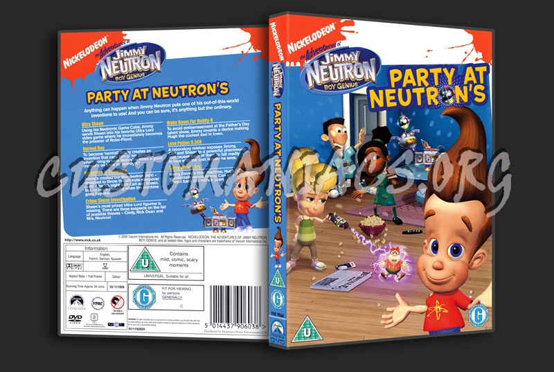 Jimmy Neutron Party At Neutron's dvd cover