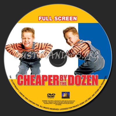 Cheaper by the Dozen dvd label