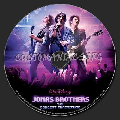 Jonas Brothers The Concert Experience dvd label