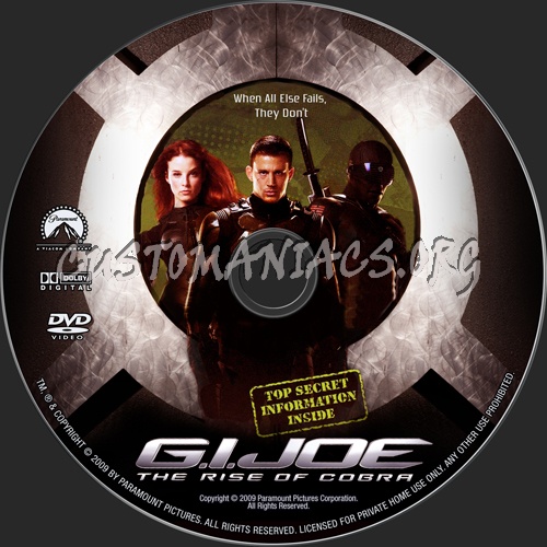 G.I. Joe The Rise Of Cobra dvd label