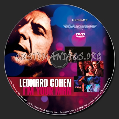 Leonard Cohen I'm Your Man dvd label