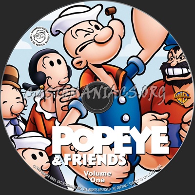 Popeye & Friends Volume One dvd label