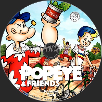 Popeye & Friends Volume Two dvd label