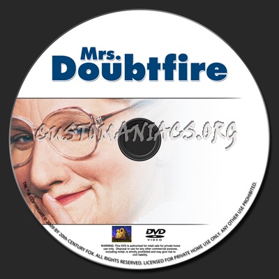 Mrs Doubtfire dvd label