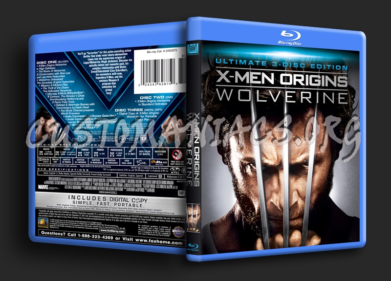 X-Men Origins Wolverine blu-ray cover