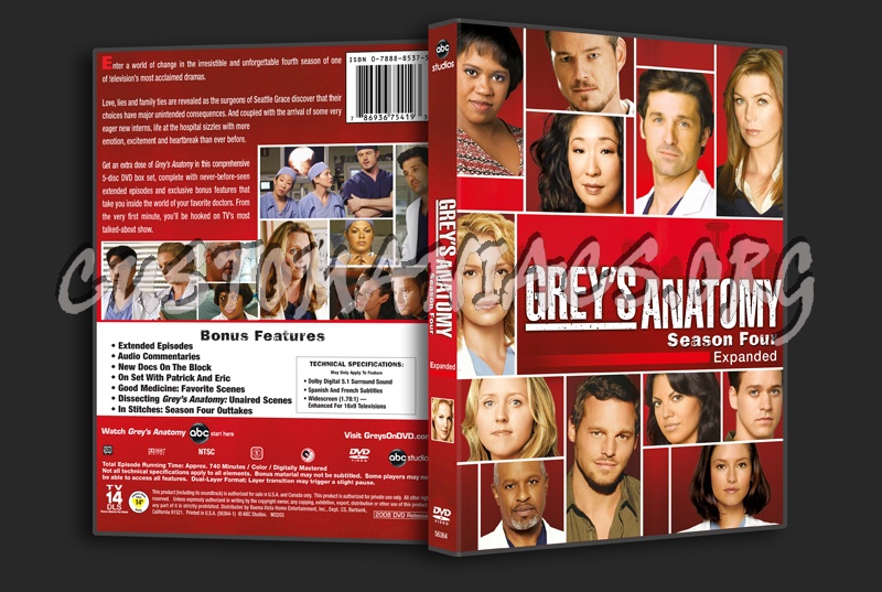 Grey's Anatomy Season 4 dvd cover