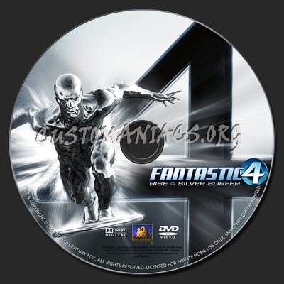 Fantastic 4 Rise Of The Silver Surfer dvd label