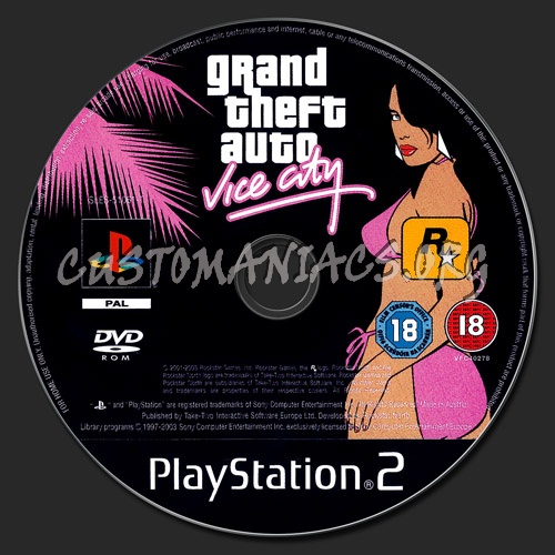 Grand Theft Auto Vice City dvd label