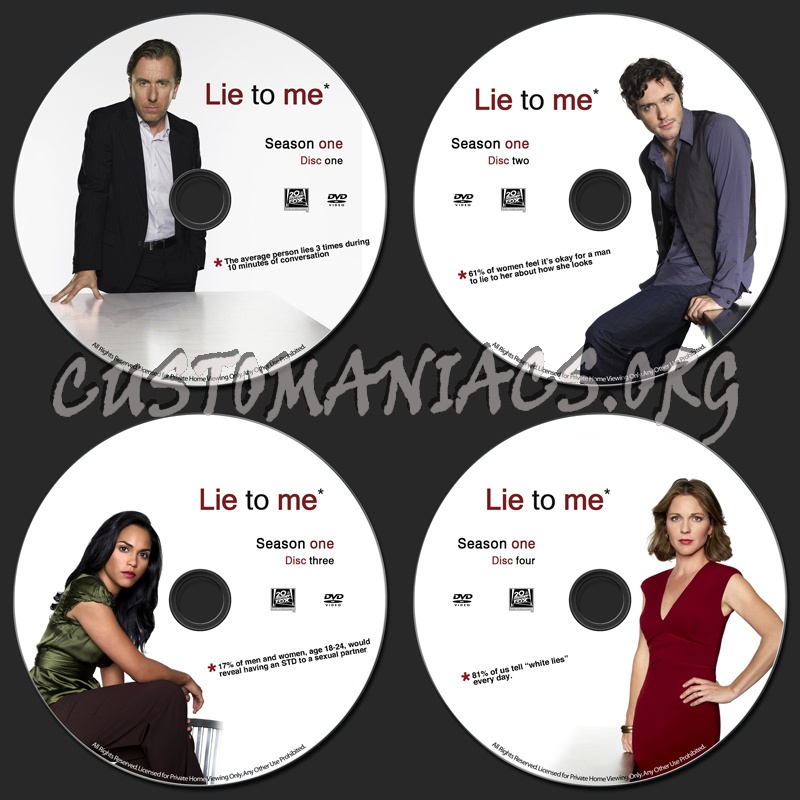Lie To Me Season 1 dvd label