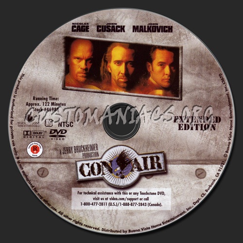 Con Air dvd label