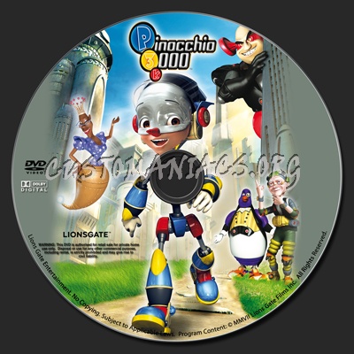 Pinocchio 3000 dvd label