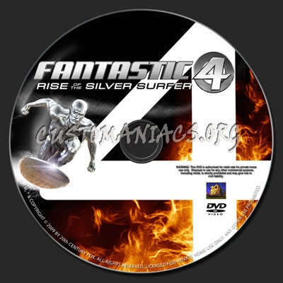Fantastic Four Rise Of The Silver Surfer. dvd label