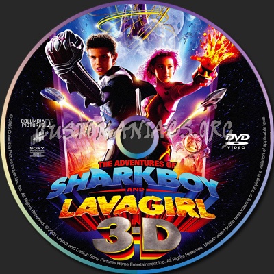 The Adventures of Sharkboy and Lavagirl dvd label