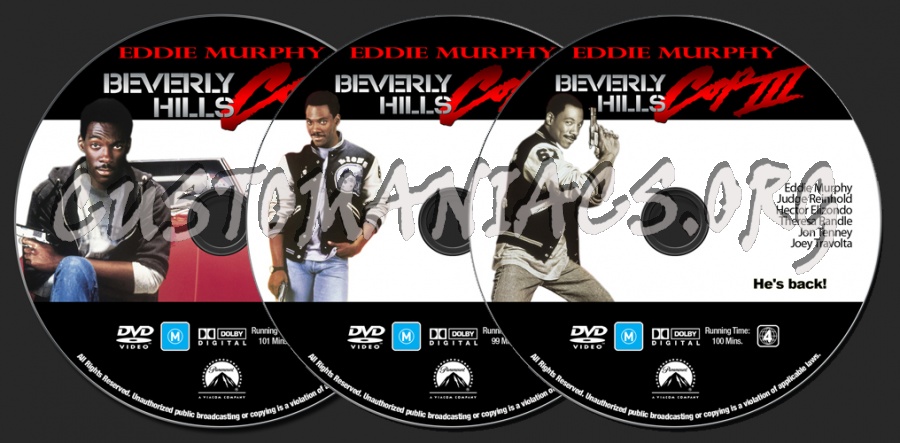 Eddie Murphy Collection - Beverly Hills Cop Trilogy dvd label