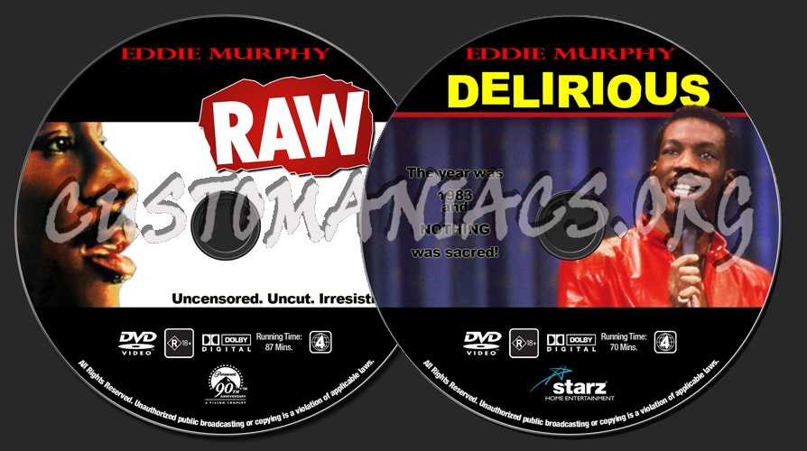 Eddie Murphy Collection - Raw / Delirious dvd label