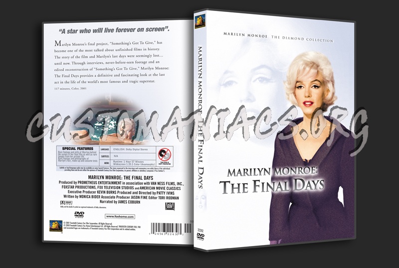 Marilyn Monroe The Final Days. dvd cover