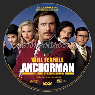 Anchorman: The Legend of Ron Burgundy dvd label
