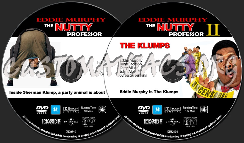 Eddie Murphy Collection - The Nutty Professor / The Nutty Professor II dvd label