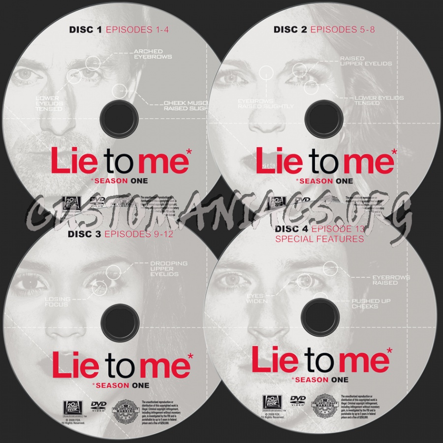 Lie to Me Season 1 dvd label