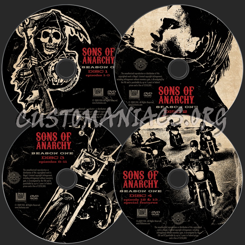 Sons of Anarchy Season 1 dvd label