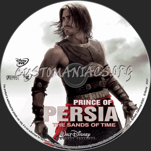 Prince of Persia The Sands of Time dvd label