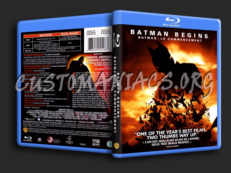 Batman Begins blu-ray cover