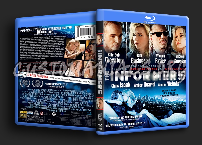 The Informers blu-ray cover - DVD Covers & Labels by Customaniacs, id