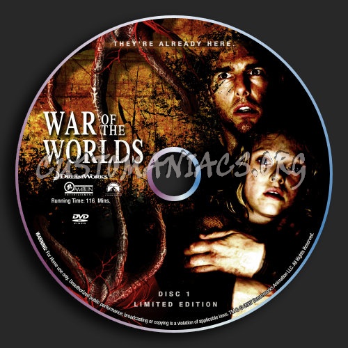War Of The Worlds : Limited Edition dvd label