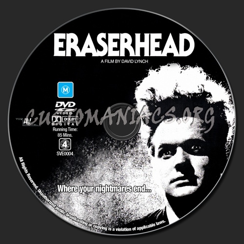 Eraserhead dvd label