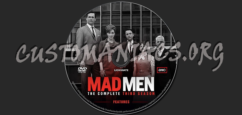 MAD MEN - Season 3 dvd label