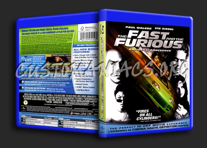 The Fast and the Furious blu-ray cover