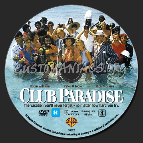Club Paradise dvd label