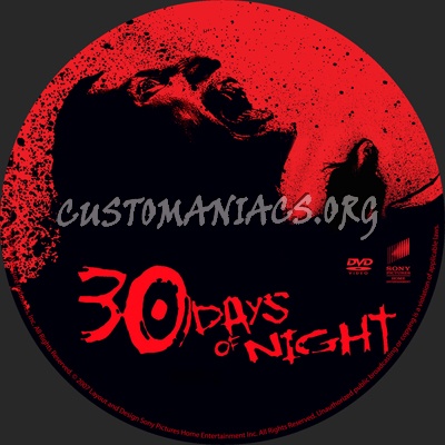 30 Days of Night dvd label