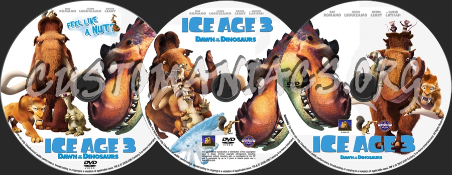 Ice Age 3 Dawn Of The Dinosaurs dvd label