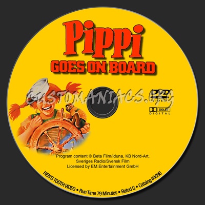 Pippi Goes On Board dvd label