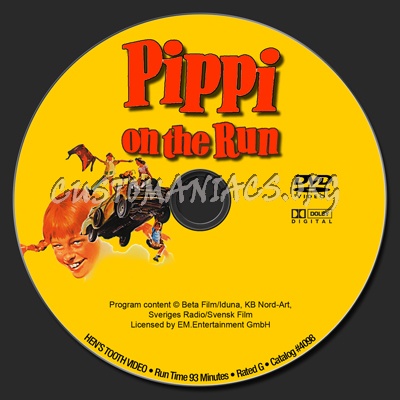 Pippi On The Run dvd label