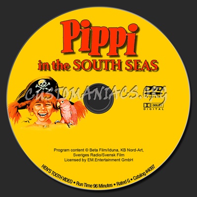 Pippi In The South Seas dvd label
