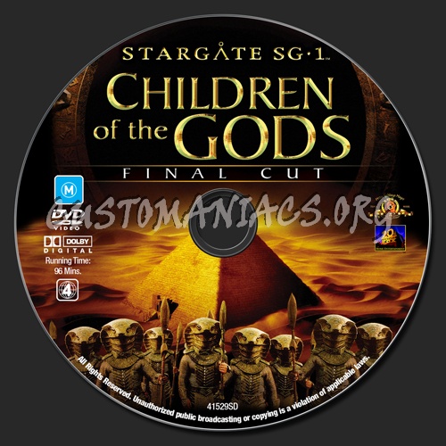 Stargate SG1 - Children Of The Gods dvd label