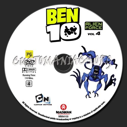Ben 10 - Alien Force Volume 4 dvd label