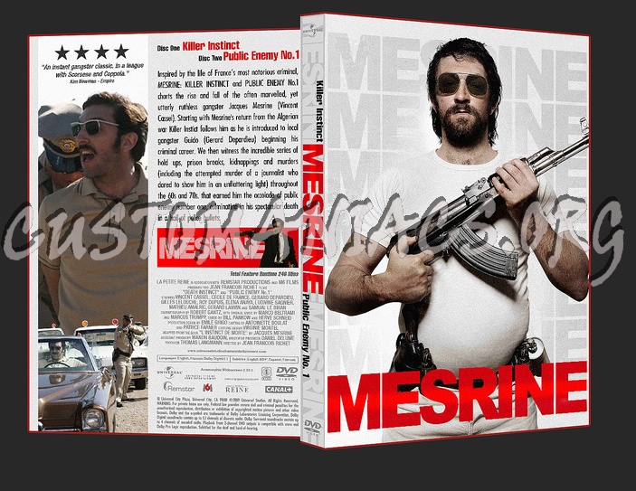 Mesrine Killer Instinct and Public Enemy No1 dvd cover