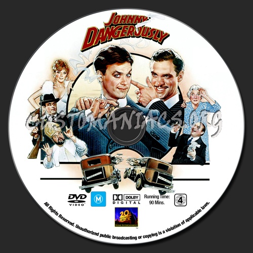 Johnny Dangerously dvd label