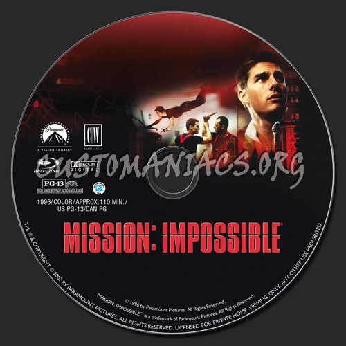 Mission Impossible blu-ray label