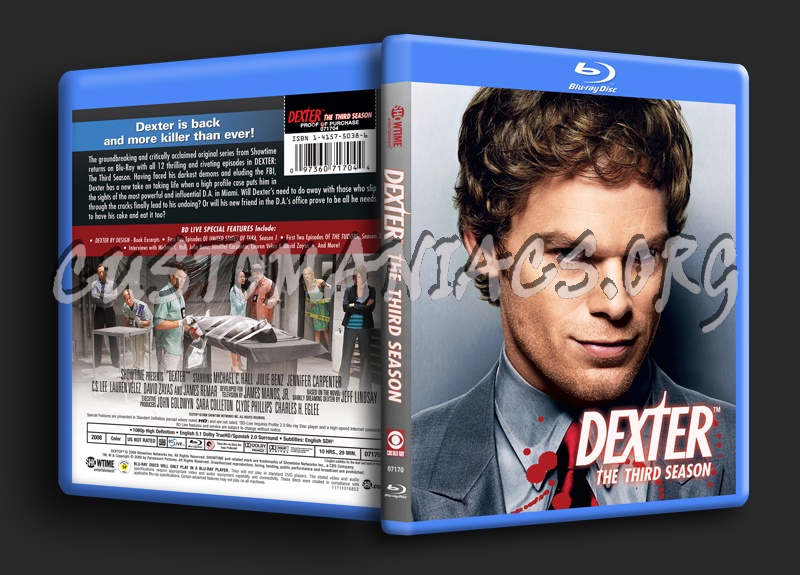 Dexter Season 3 blu-ray cover