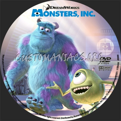 Monsters Inc. dvd label
